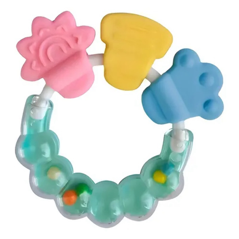 Mordedor para Bebê de Chocalho com Barulho Brinquedo Sensorial Azul Verde Rosa Sensorial BPA FREE