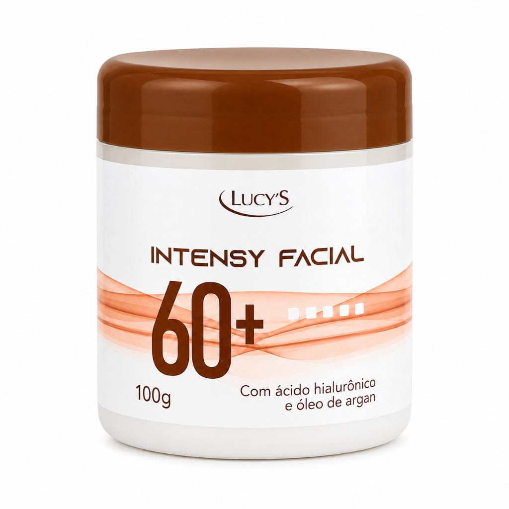 Creme Hidratante Facial Antirrugas Rosto 60+ Lucys com Ácido Hialurônico Óleo de Argan 100g