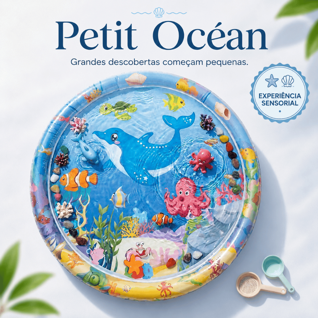 Tapete Sensorial De Água Para Bebê Inflável Fundo Do Mar Tummy Time Desenvolvimento Motor