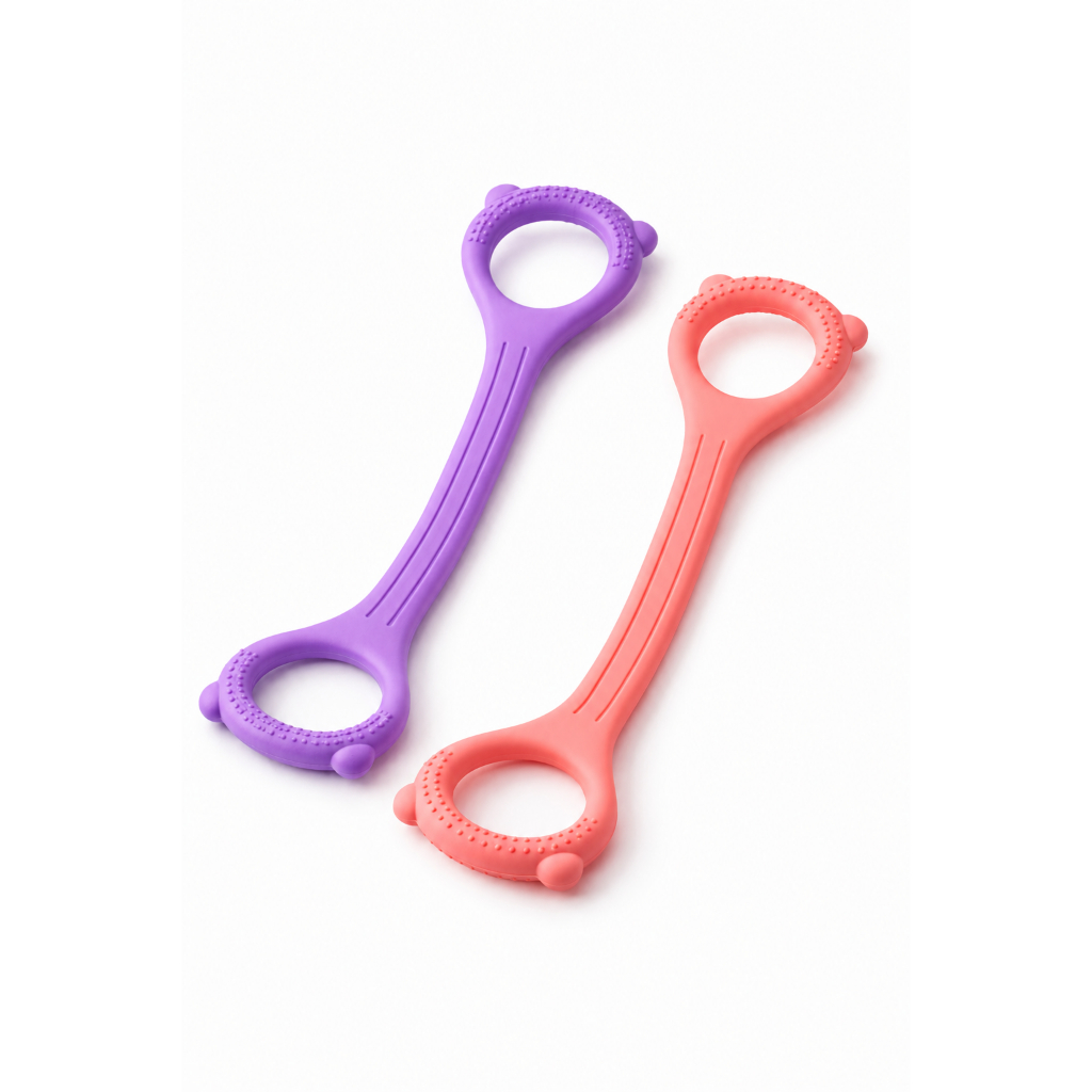 Kit de Alongamento de Silicone faixa resistencia elástico extensor – 2 Peças feminino de silicone fofo kwai ursinho