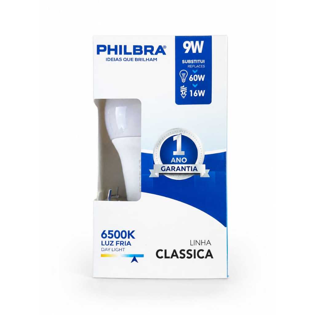 Lampada de Led 9W Bulbo Bivolt Branco Frio 6500K