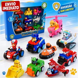 Kit Carrinhos Patrulha Canina Com 9 Carros De Fricção Brinquedo Infantil Premium - Envio Imediato