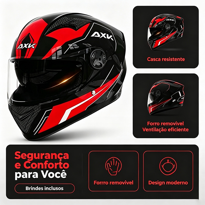 Capacete Esportivo Fechado Pro Tork R8 Motoboy Motociclista Masculino Feminino Viseira Cristal