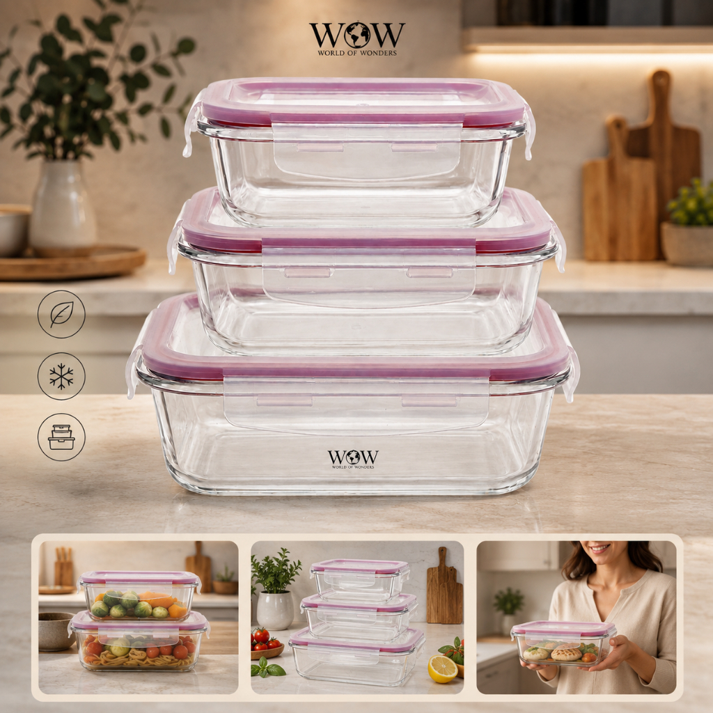 Kit 3 Potes De Vidro Herméticos com Trava para Alimentos Refratário · foto 2