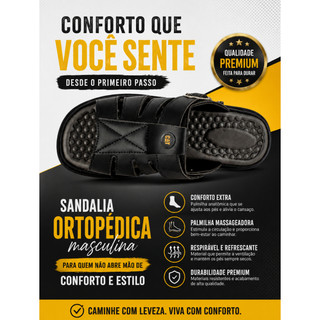 Sandálias Chinelo Franciscana Masculina Cat. Sola Borracha Palmilha Confort Esporão Promoção