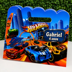 Sacola Hot Whells Personalizada sem alça- Lembrancinha Aniversário