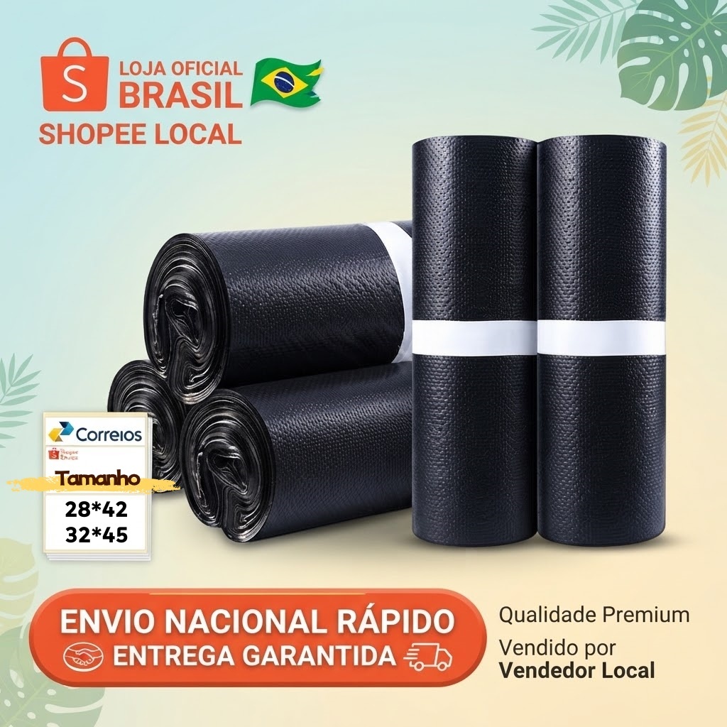 Kit 500 Saco para envio | Saco plástico para loja Impermeável Opaco para correios Saco de segurança para pedido anti‑ras