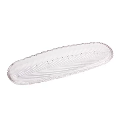 Travessa Prato decorativo de cristal leaf 39x13,5 / 32,5x12,5 Lyor