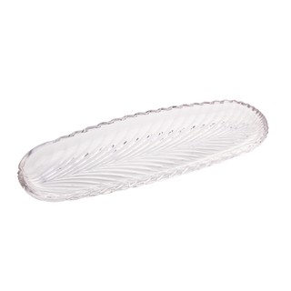 Travessa Prato decorativo de cristal leaf 39x13,5 / 32,5x12,5 Lyor