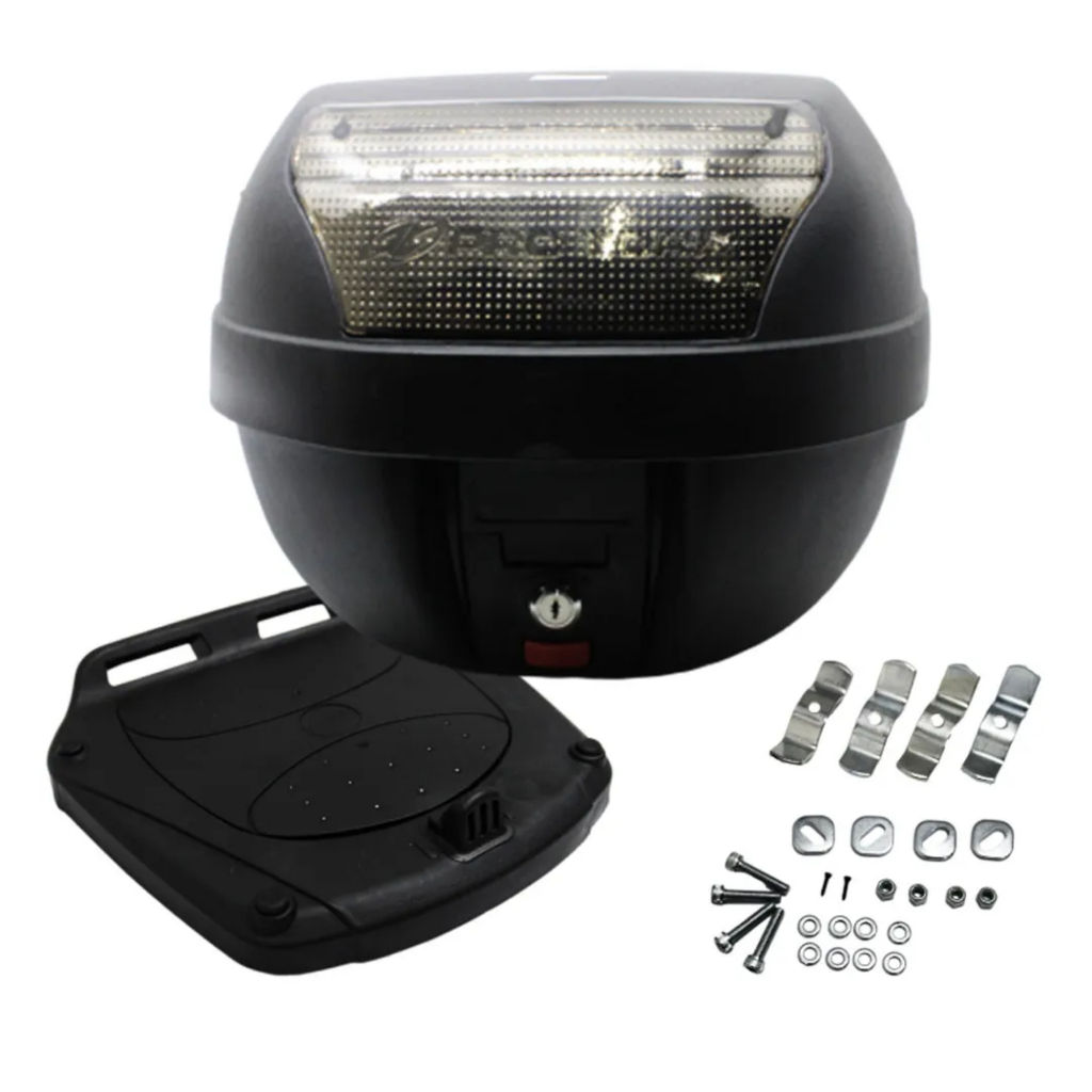 Baú Bauleto para Motos 28 Litros SmartBox Com Refletor Traseiro e Lente Fumê BP-03FM Pro Tork