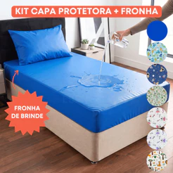 Kit Capa Impermeável Antialérgica Protetor de Colchão Berço Mini Cama Solteiro e Fronha Travesseiro
