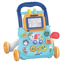 Andador Empurrador Didático Bebê Musical Educativo Quadro Magico Educativo Infantil Baby Azul
