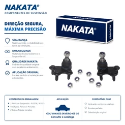 Par Pivo De Suspensão inferior Gol Voyage Saveiro G5 G6 G7 Fox Up Nakata N1075 + N1074