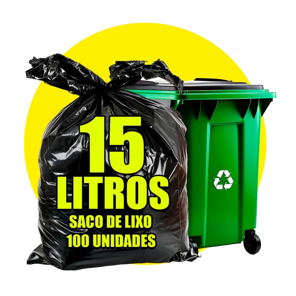 Saco de lixo 15 Litros 100 unidades Resistente Lixex Escritorio Lojas Mercados Residencias Uso Comum