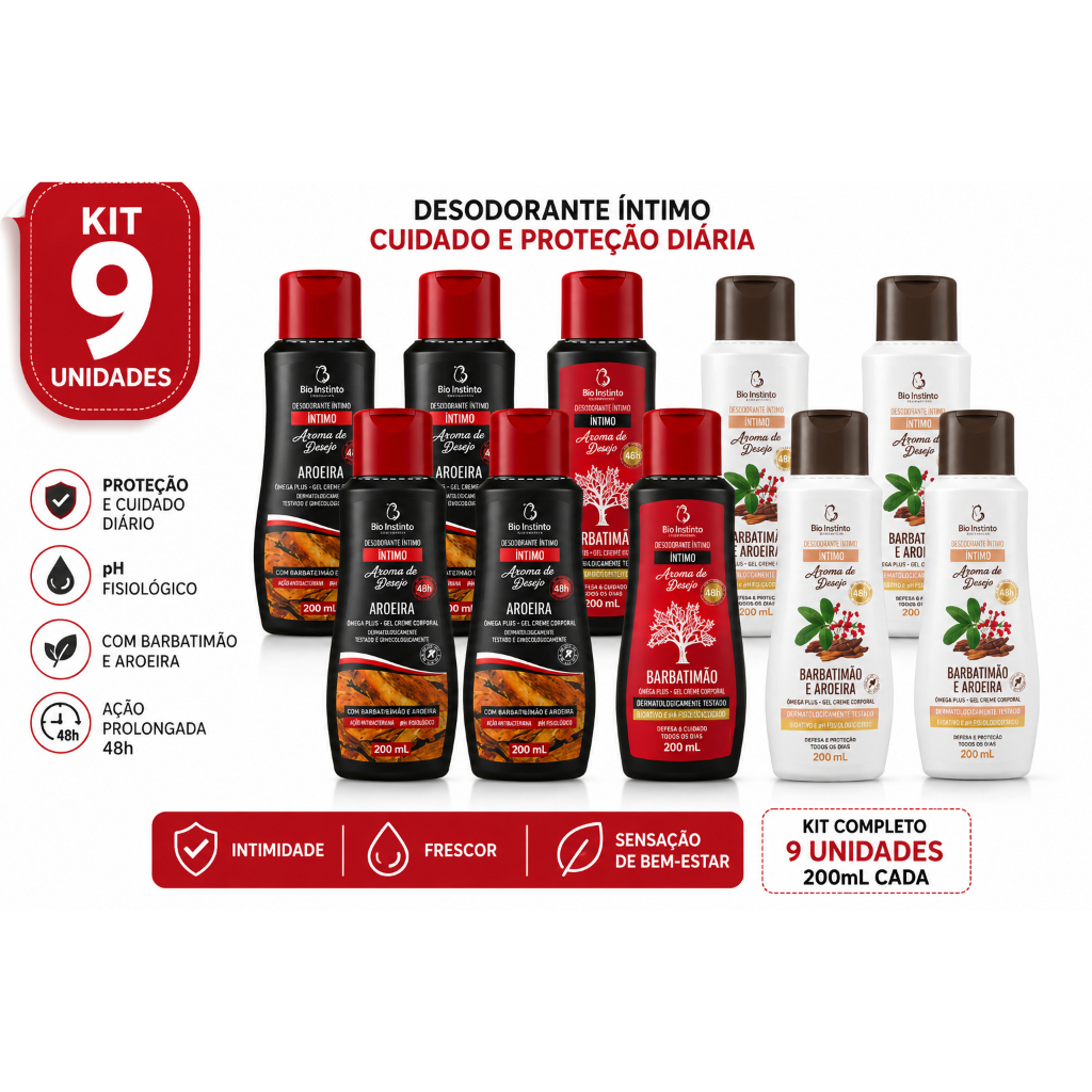 KIT 9 UN Sabonete Ínt. Aromas Brasil VARIADOS (3 BARBATIMÃO, 3AROEIRA E 3 BARB E AROEIRA)