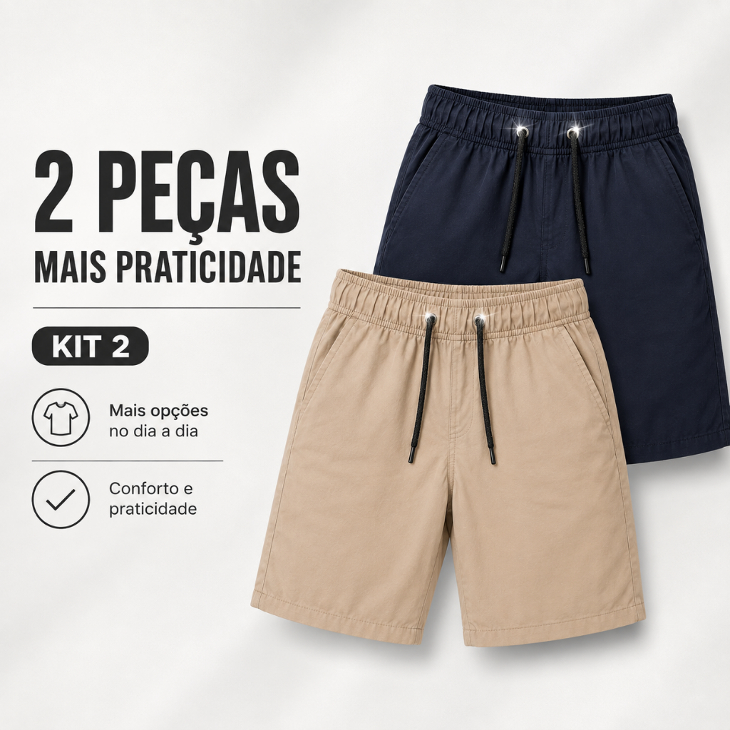 Kit 2 Bermuda Mauricinho Masculino Tactel Bermuda Lisa Masculina Shorts Elástico Para Homens