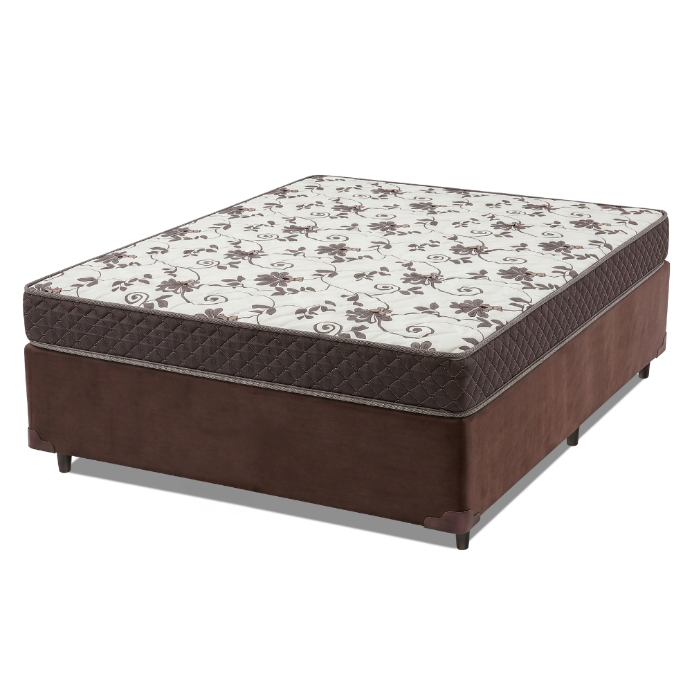 Cama Box Casal Colchão Espuma D33 Marquês 138x188x57cm Marrom Umaflex - Suporta até 90kg por Pessoa