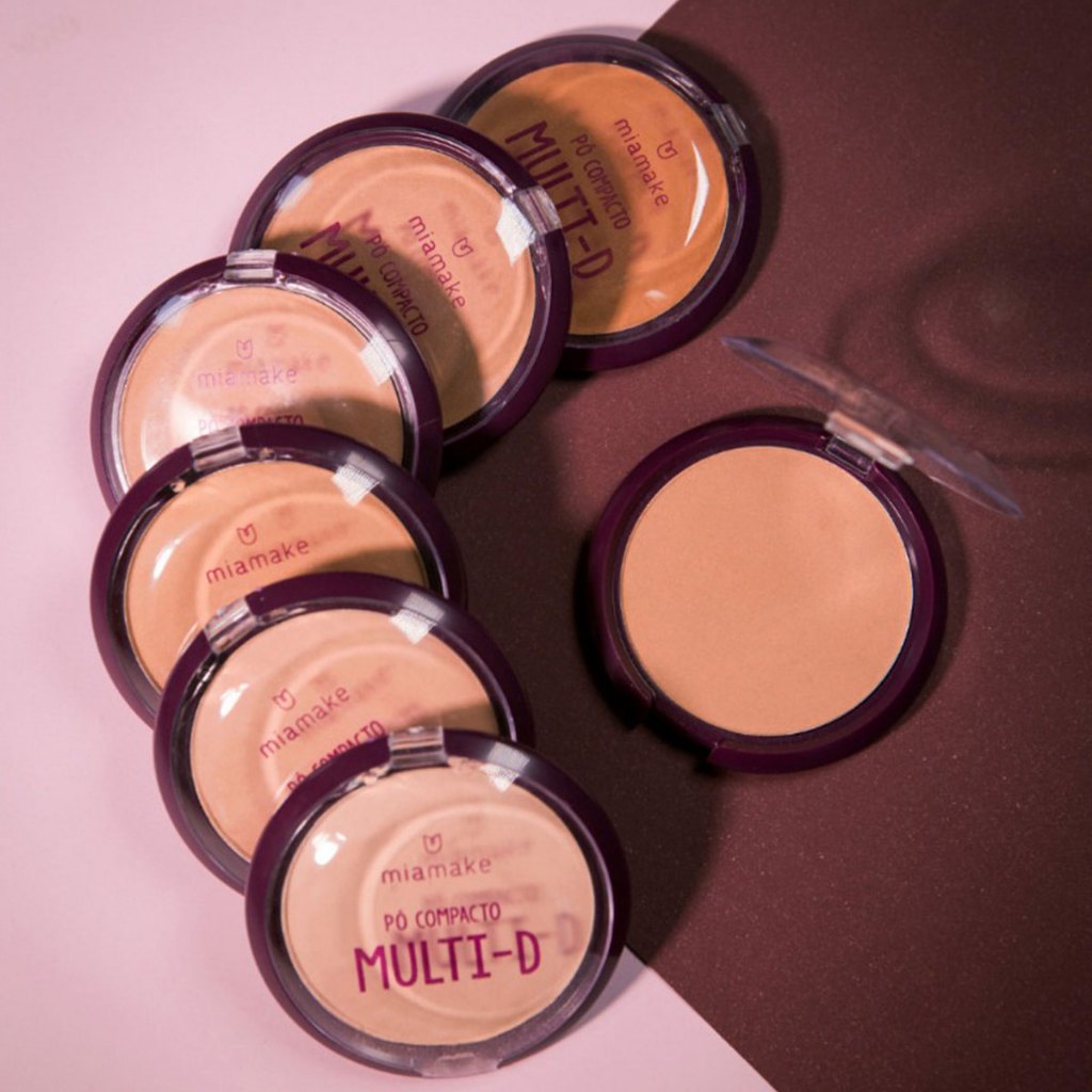 Pó Compacto Facial Mult D Mia Make Finalização Maquiagem Pele Matte