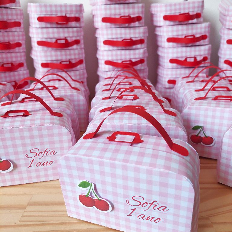 Maletinha Cerejinha Personalizada Lembrancinha Festa Infantil