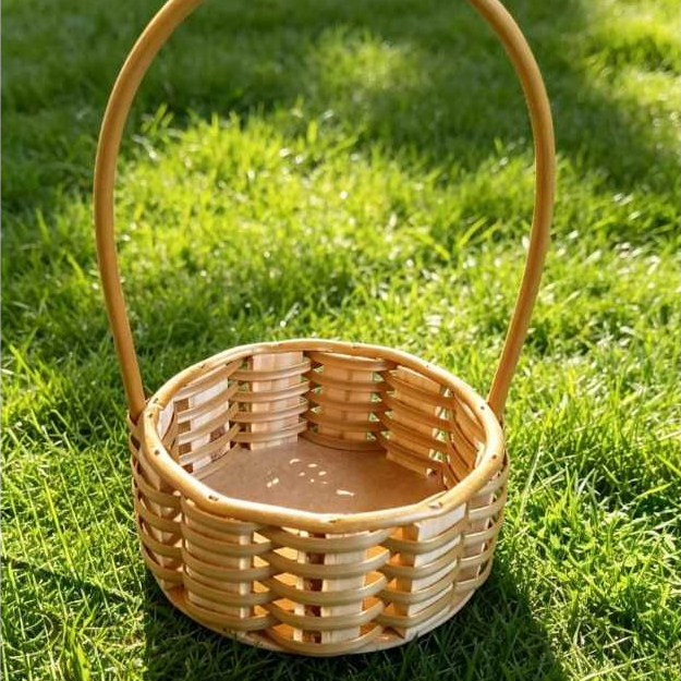Cestinha Madeira Fibra Sintética 15 cm para lembrançinhas e mimos.