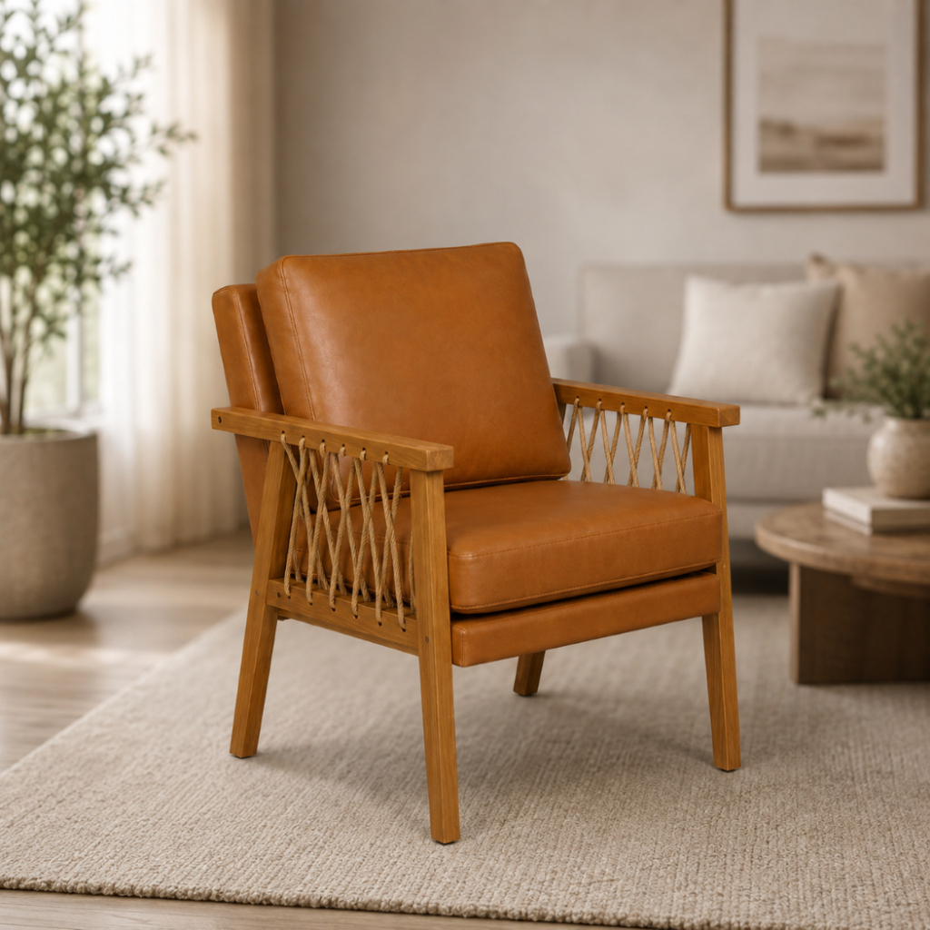 Poltrona Lumi Estofada Luxo Premium Reforçada Pés De Madeira Maciça Sala De Estar Escritório Recepção Decorativa