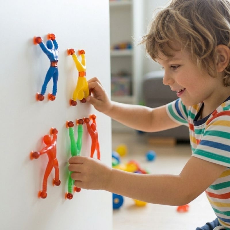 Kit com 5/10/20 Bonecos Gruda e Desce na Parede Ninja Color – Diversão Instantânea! Brinquedo Infantil