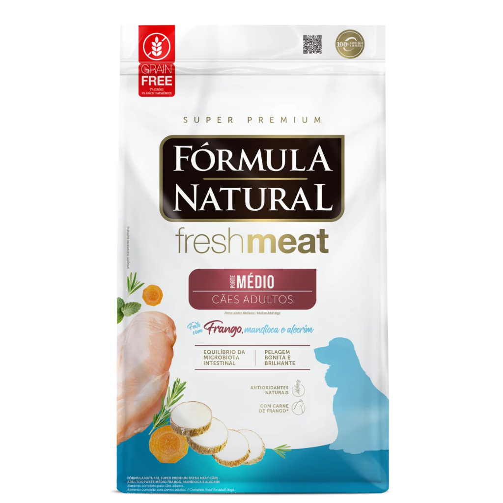 Ração Fórmula Natural Cães Fresh Meat Adulto Raças Médias 12kg