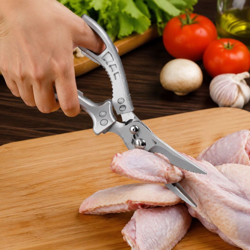 Tesoura de Cozinha Multifuncional P/ Frango, Carnes, Legumes e Aves