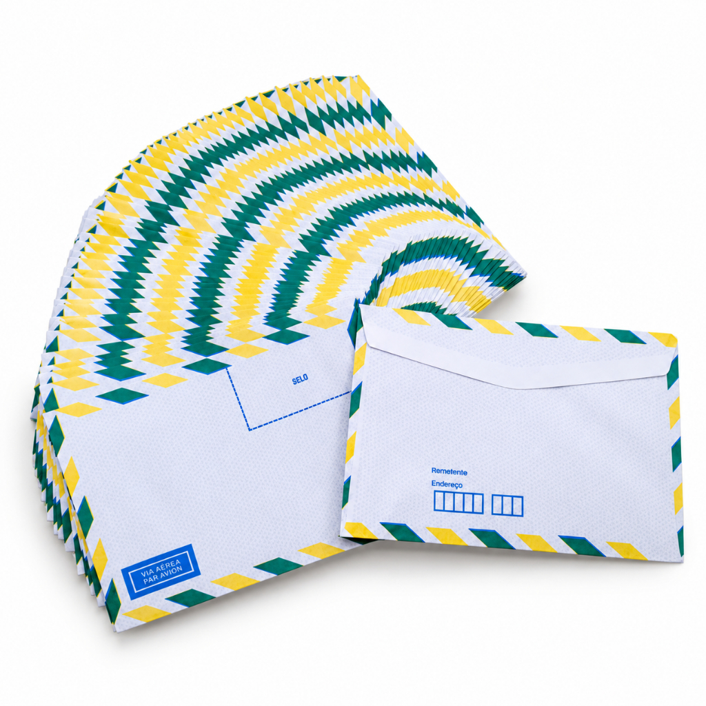 Envelope de Carta Aéreo 114X162mm pacote c/ 100 envelopes COF015