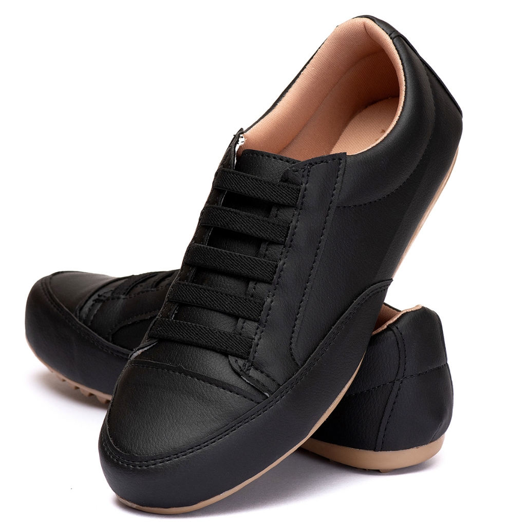 Tênis Sapatênis Feminino Couro Ecológico Mocassim  Casual Mocatenis Confortável Macio