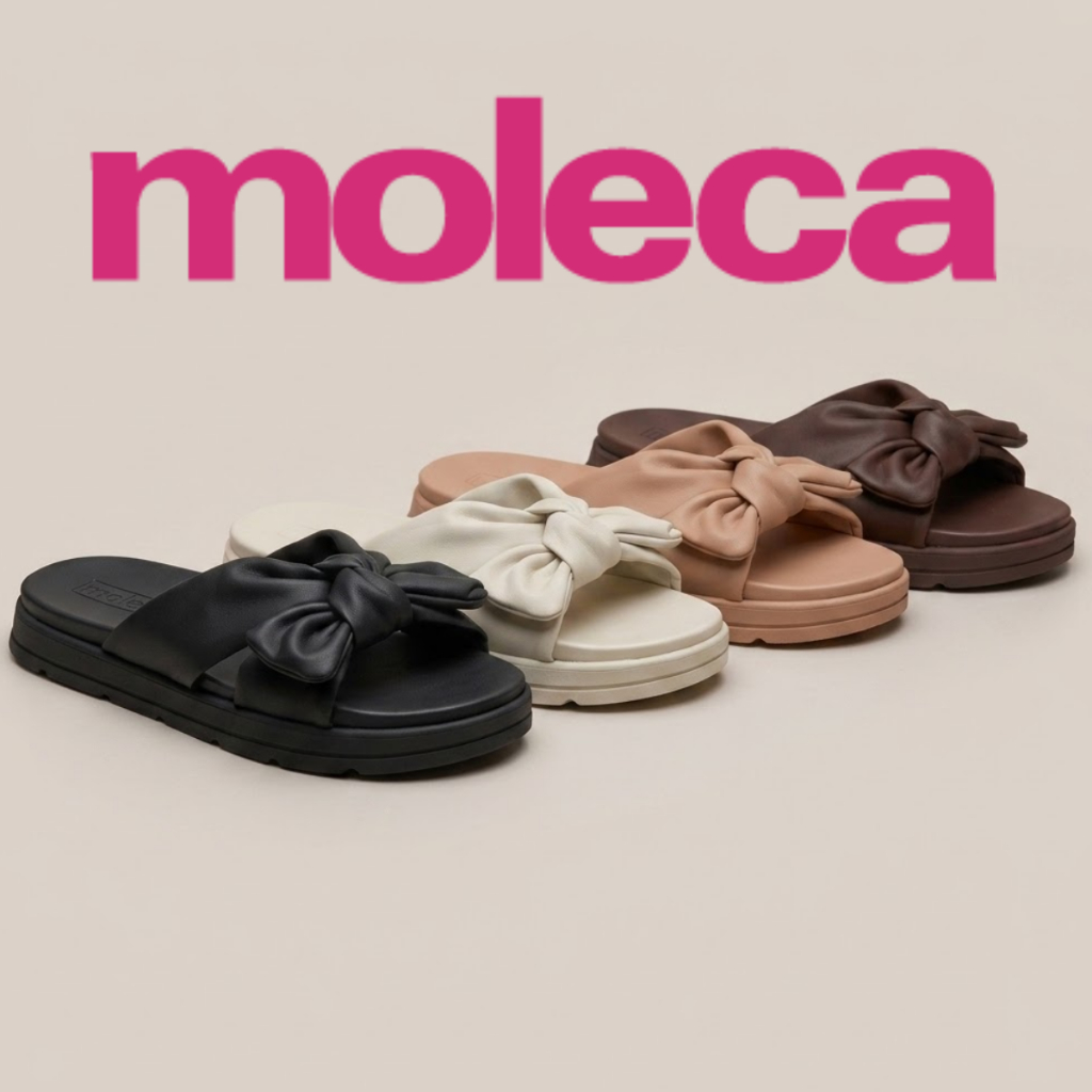 Tamanco Slide Feminino Moleca Laço Napa Sandália Confortável Solado Tratorado Chinelo 5490.132
