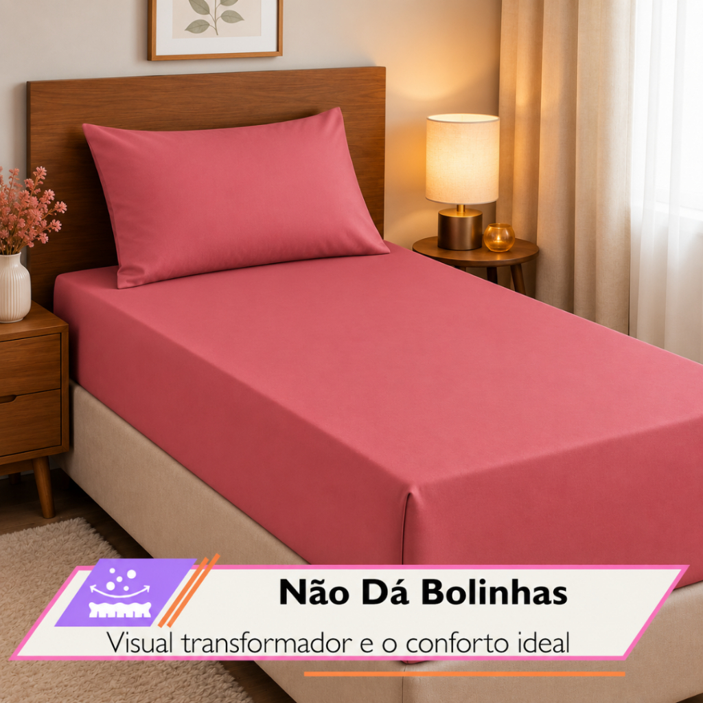 Jogo Lençol de Elástico Solteiro 2 Peças Lençol + fronha 400 Fios Extra Macio — imagem 2 de 2