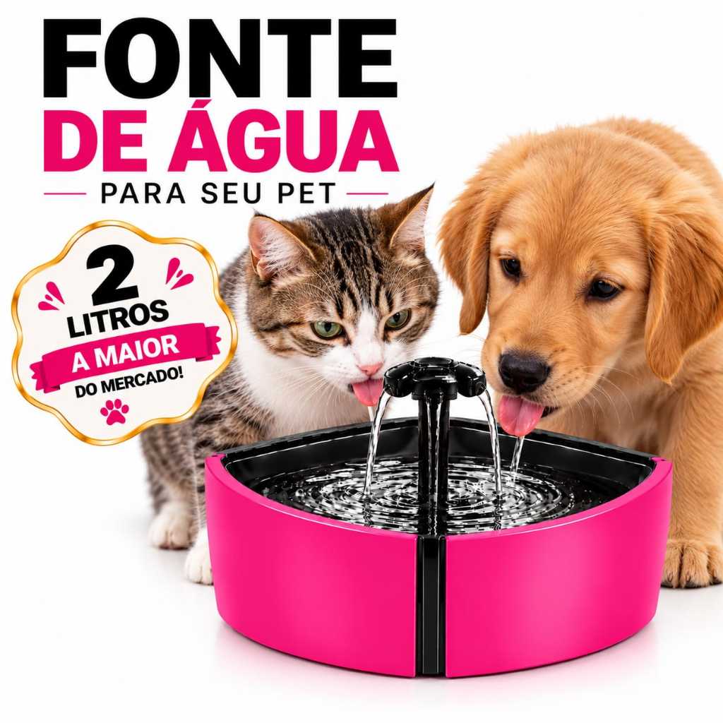 FONTE BEBEDOURO PARA GATOS E CACHORROS ÁGUA CORRENTE PET 2 LITROS AUTOMÁTICA SILENCIOSA