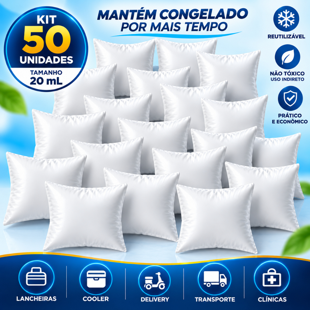 Gelo artificial flexível 20 ml alta performance kits 50 a 200 un placa gelox reutilizável cooler casa transporte