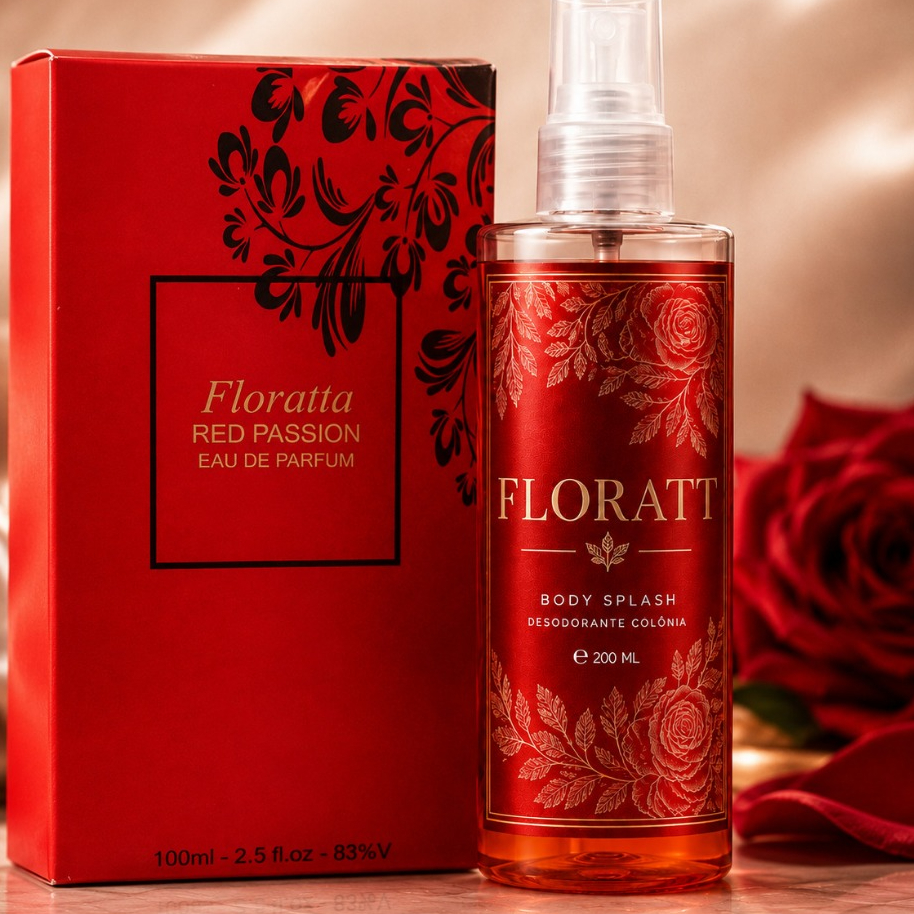 Kit Florat Red Passion + Body Splash Feminino 200ml