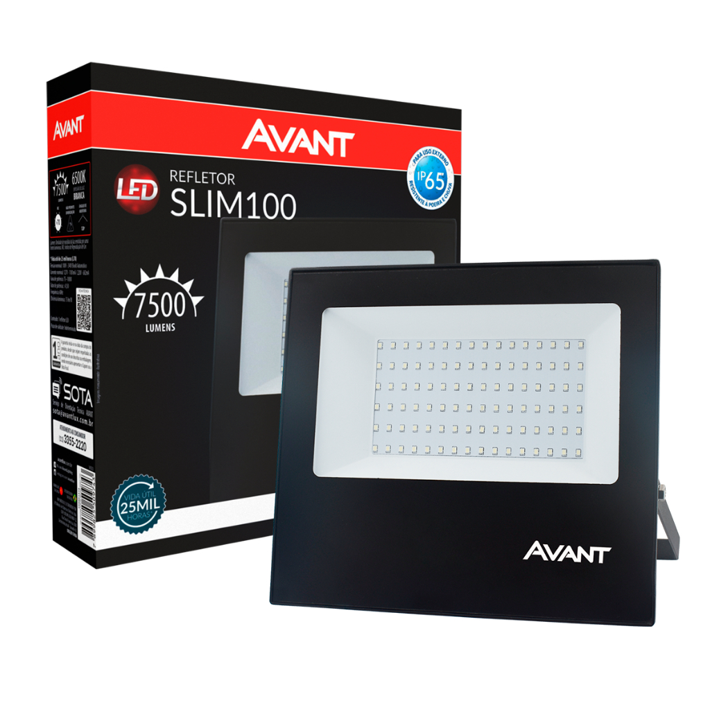 Refletor 100w Led Externo Garagem campo galpão chacara sitio 4000lm 6500k Bivolt Ip66