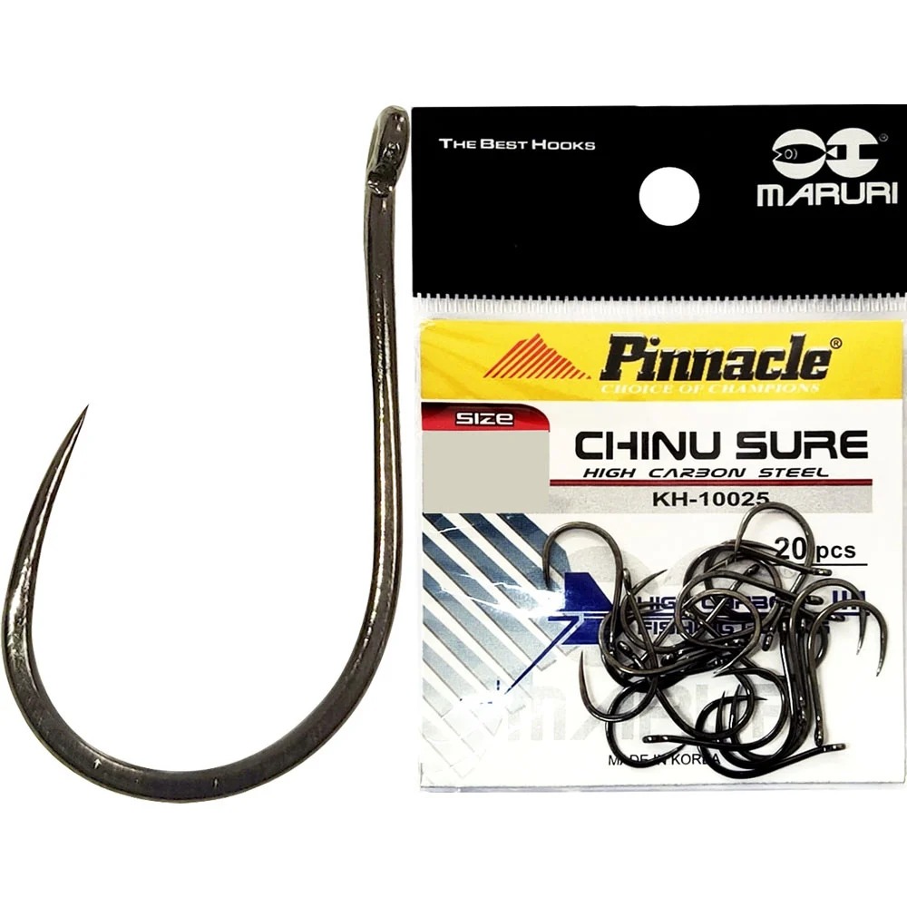 Anzol Pinnacle Chinu Sure Black Nickel SEM FARPA Cartela C/ 20 Unidades Pesqueiro