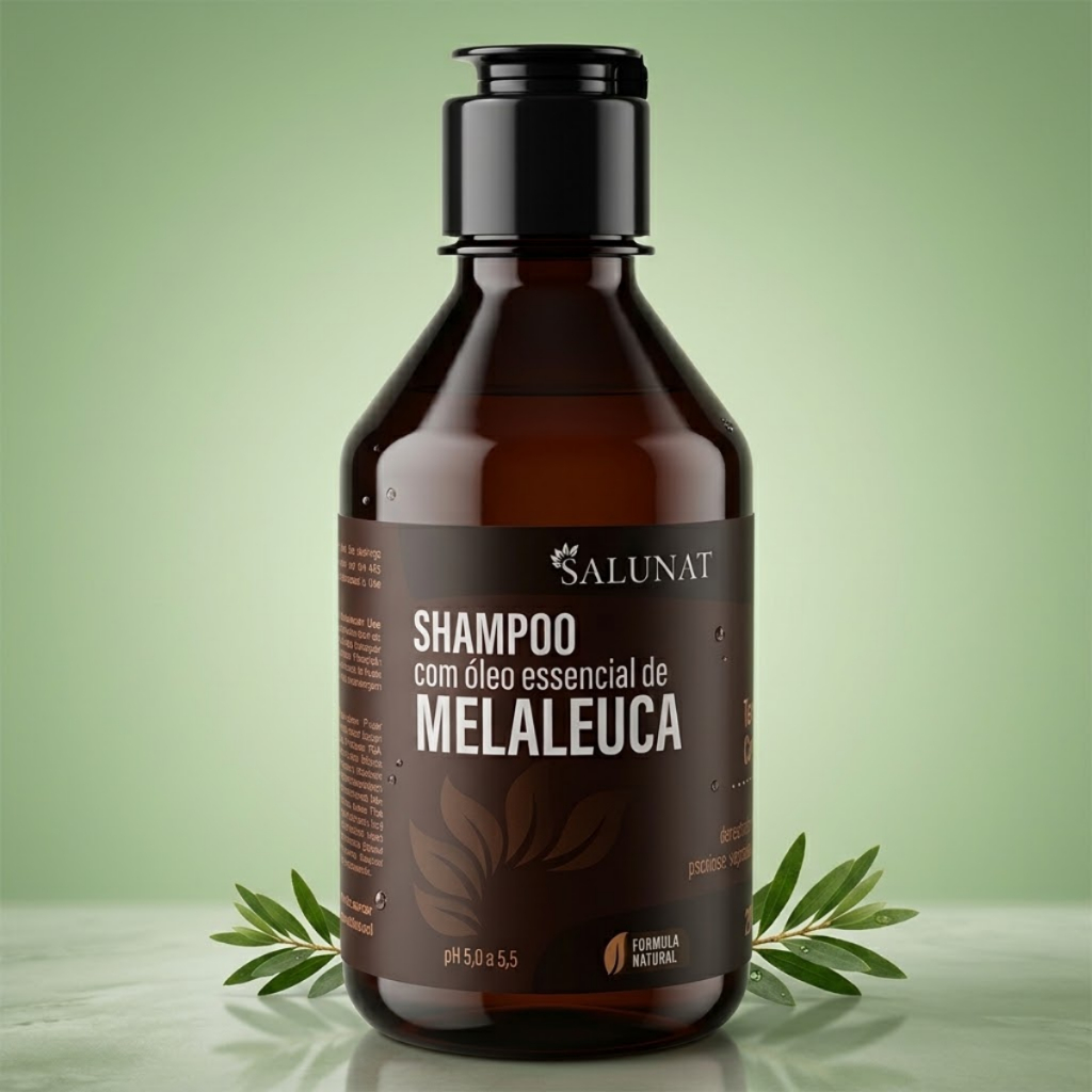 Shampoo Melaleuca Salunat Para Tratamento Da Dermatite Seborreica Psoríase Anticaspa Coceira Oleosidade Feminino Mulher