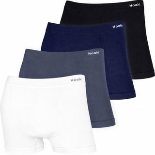 Kit 4 Cuecas Boxer Hoahi Algodão Sem Costura Respirável Modelagem Anatômica Masculina Reforçada