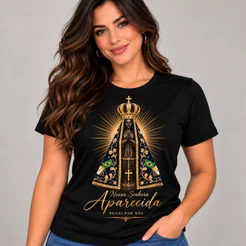 Camiseta Nossa Senhora Aparecida Unissex T-Shirt Religiosa Algodão Várias Cores