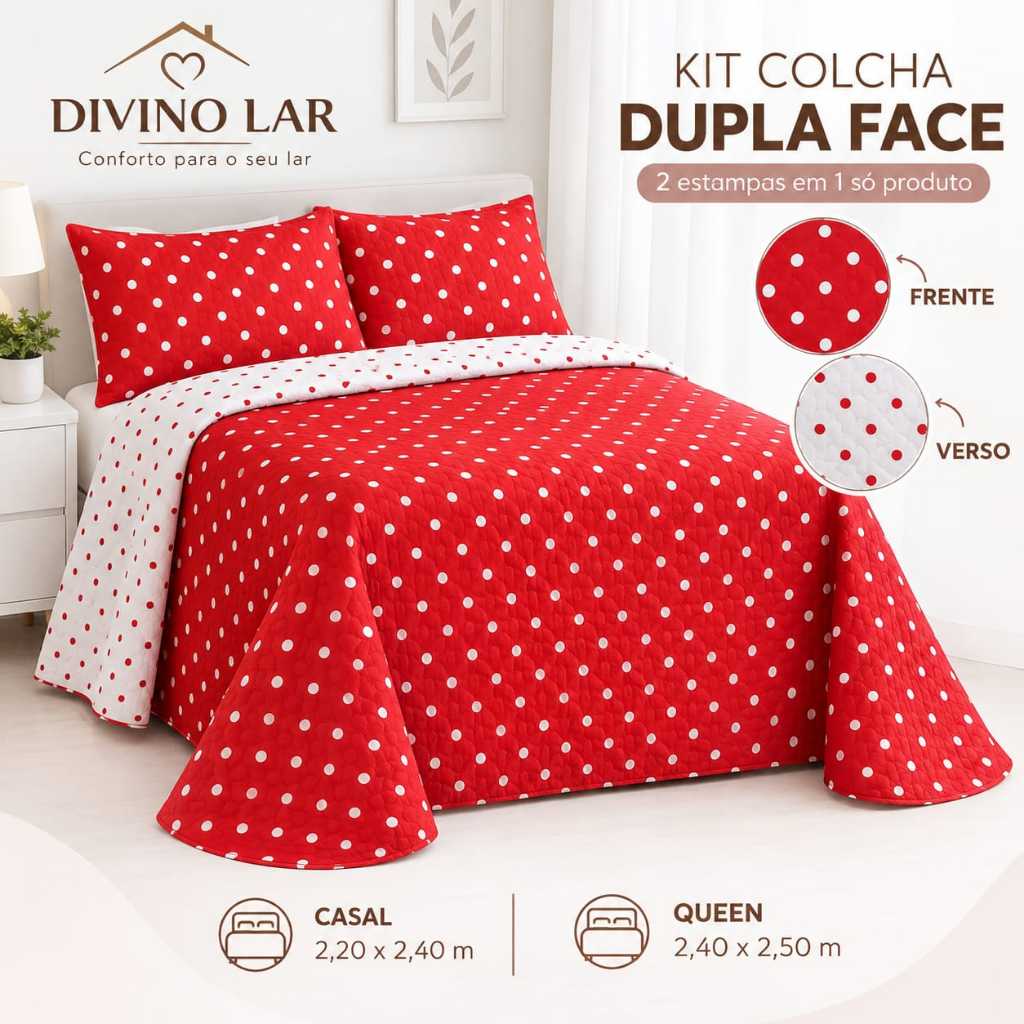 Kit Colcha Cobre Leito Casal Queen Dupla Face 3 Peças | Direto da Fábrica | Toque Macio