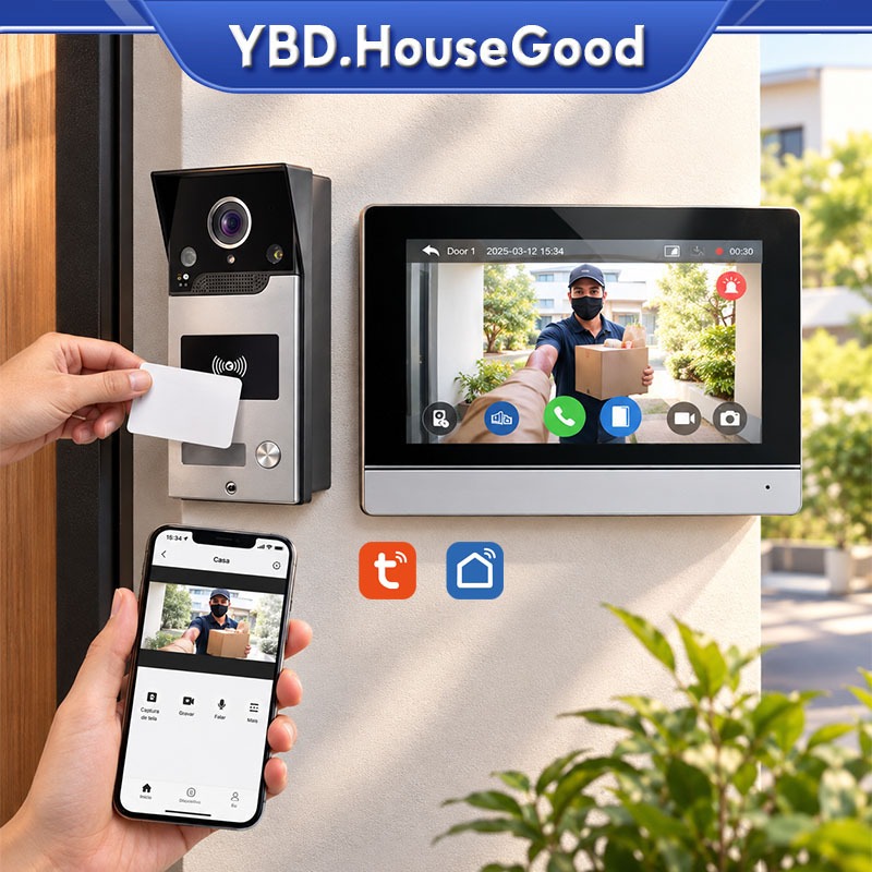 Campainha Vídeo Inteligente Tuya Suporta Visualização Remota Via Celular Sistema de Interfone Vídeo