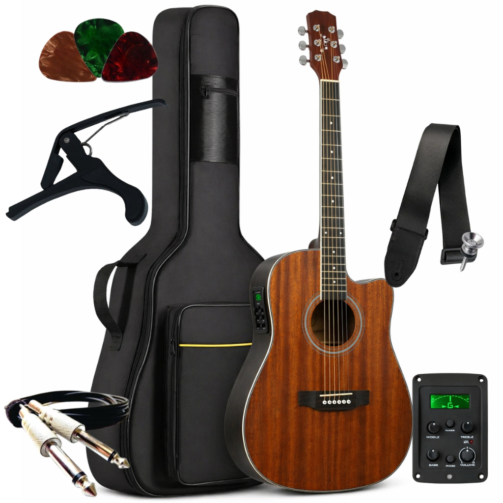 Kit Violão Elétrico Bravo TF300 Aço Série Tuneful + Acessórios