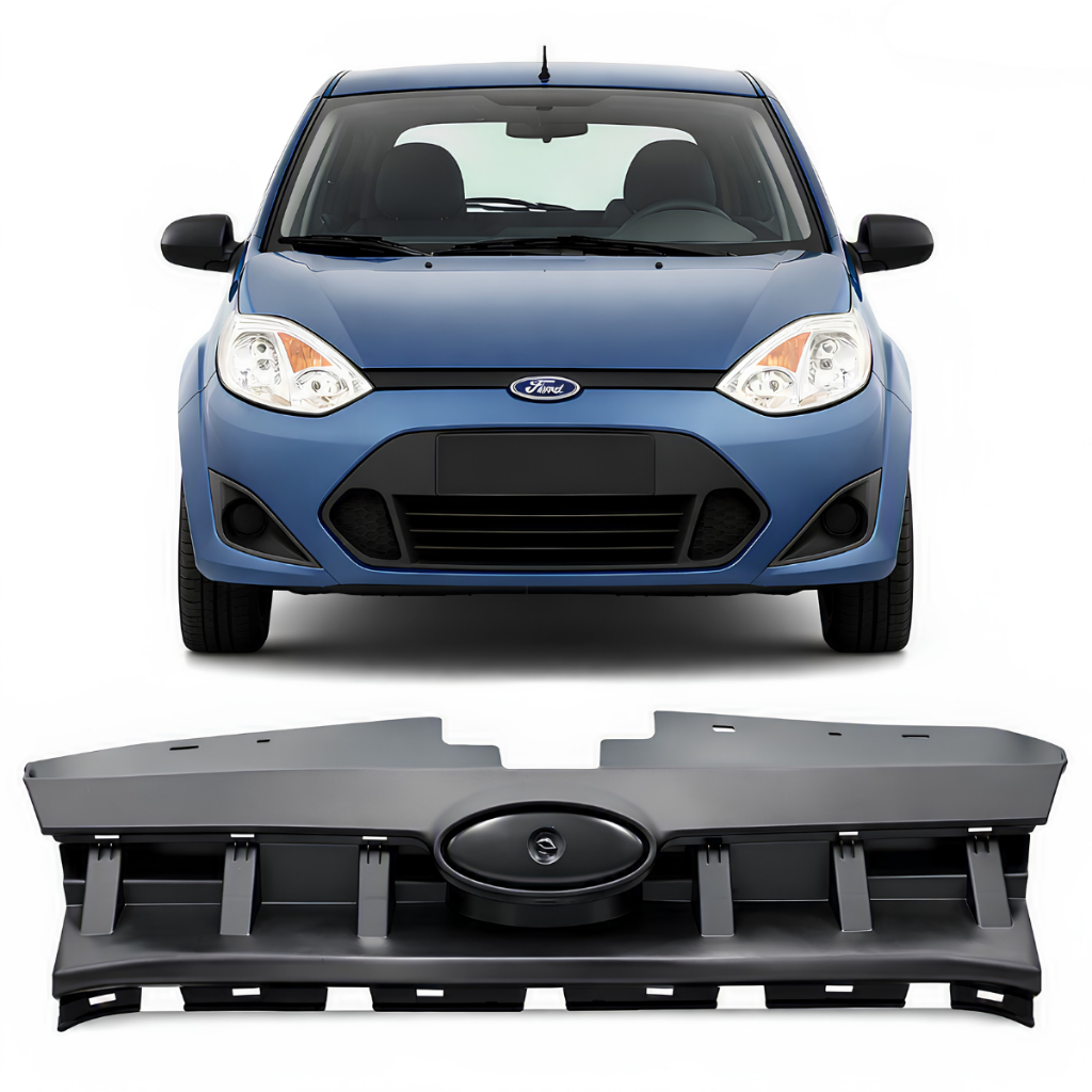 Grade Frontal Radiador Fiesta 2010 a 2014 Preto Sem Emblema