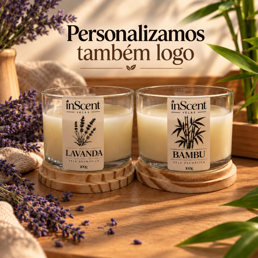Kit 2 Velas Aromáticas Artesanais Personalizadas com Tampa Pinus Lembrancinha, Presente e Decoração