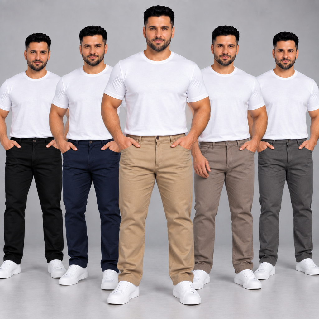 Calça Masculina Plus Size Slim Sarja com Elastano Esporte Fino Confortável Tamanhos 48 ao 58