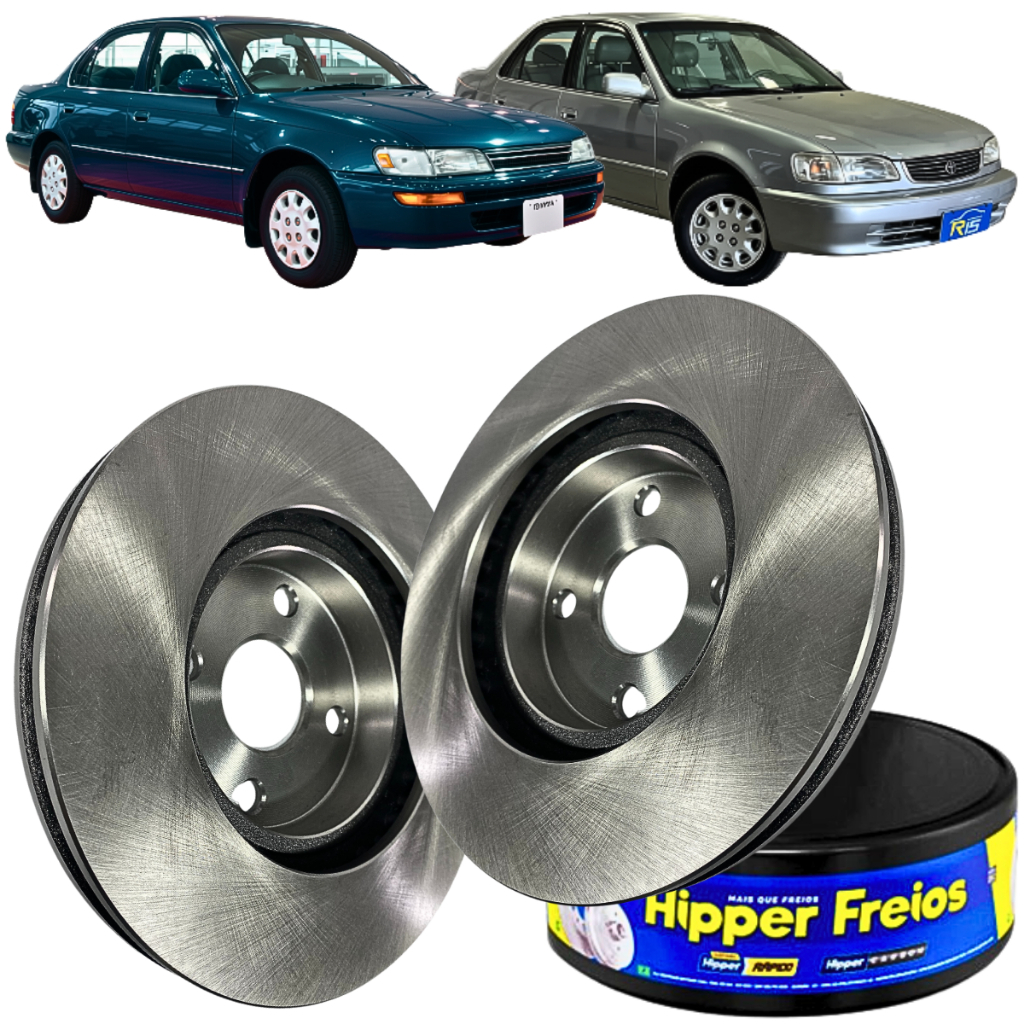 Par Disco Freio Novo Ventilado Toyota Corolla 1991 A 2002