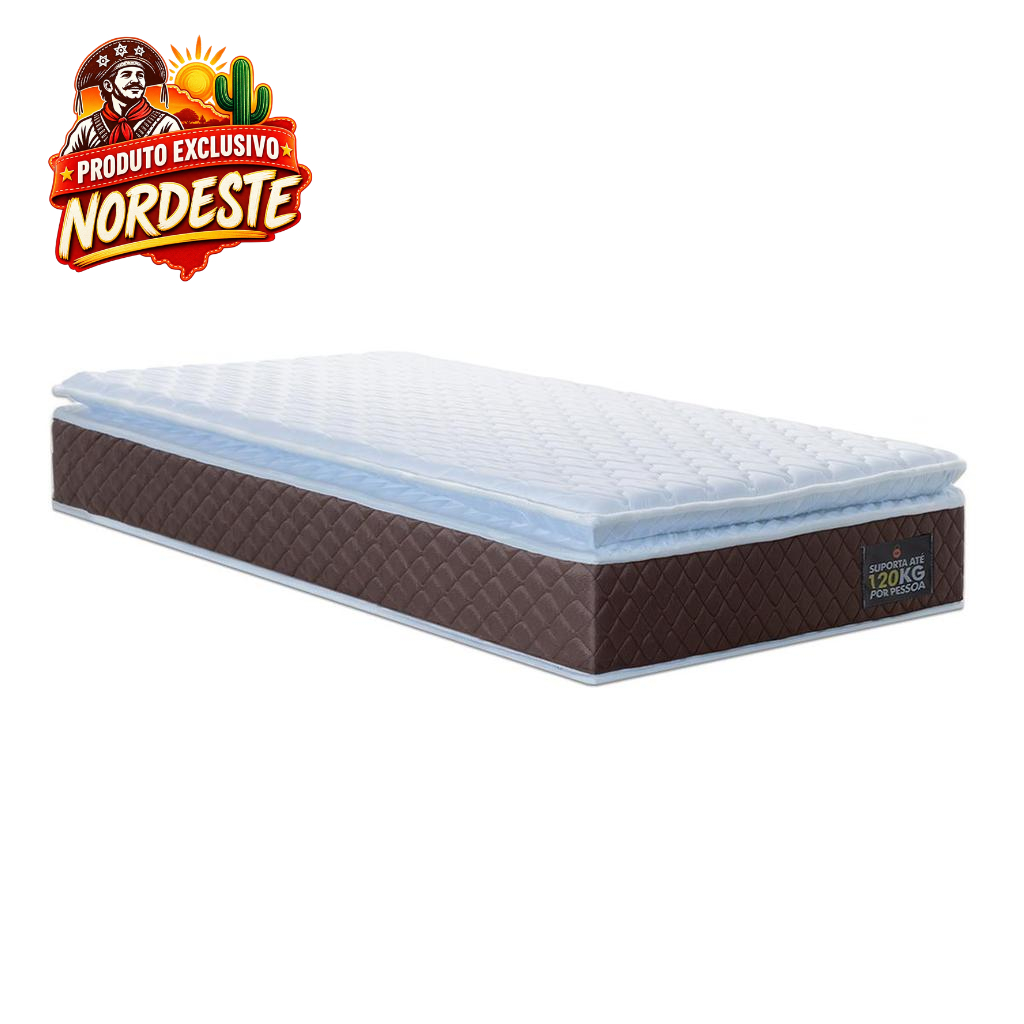 Colchão de Espuma D33 Pillow Top Ortopédico Comfort Luxo Solteiro 88cm