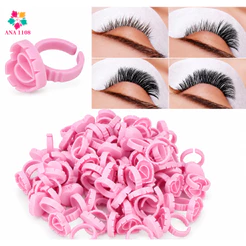 ANA1108 Kit 100 Anel Batoque Descartável Cola Micropigmentação Henna Cílios Sobrancelhas