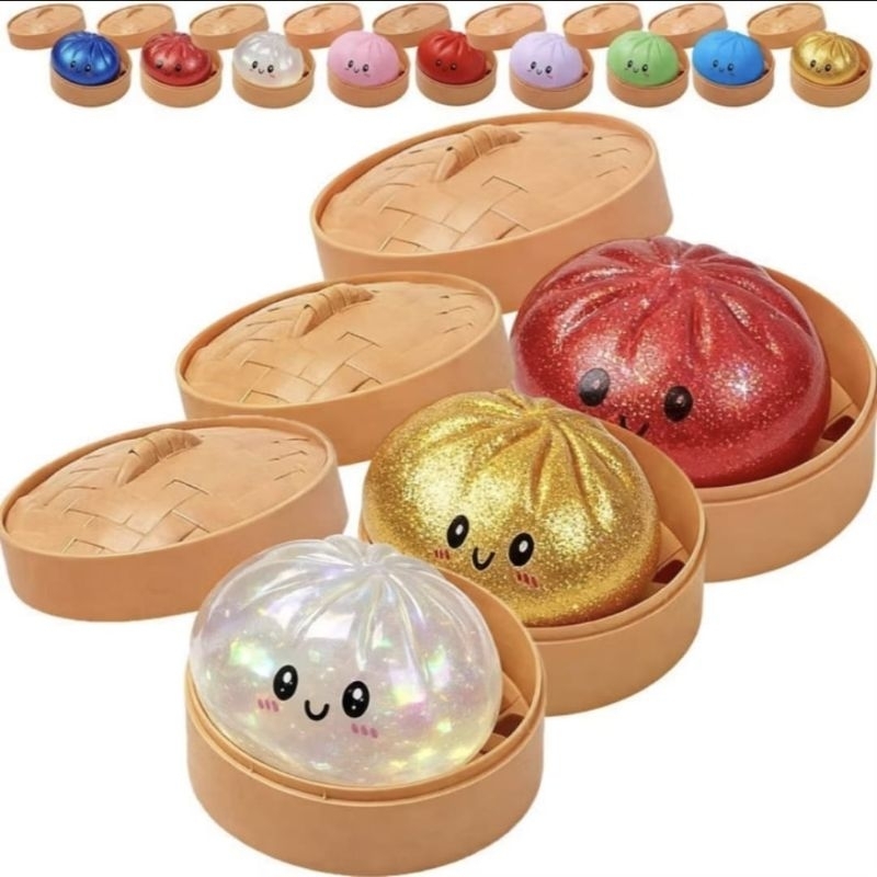 Squishy Fidget Bolinha com Pote Fofo Anti Estresse Brinquedo Sensorial